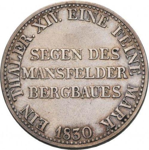 Reverso Tálero 1830 A "Minero" - valor de la moneda de plata - Prusia, Federico Guillermo III