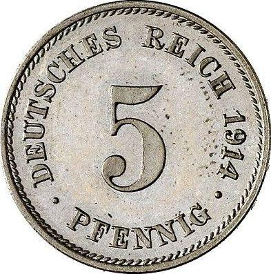 Obverse 5 Pfennig 1914 G "Type 1890-1915" -  Coin Value - Germany, German Empire