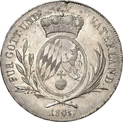 Реверс монеты - Полталера 1805 года - цена серебряной монеты - Бавария, Максимилиан I