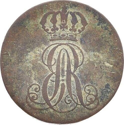 Аверс монеты - 2 пфеннига 1843 года A - цена  монеты - Ганновер, Эрнст Август