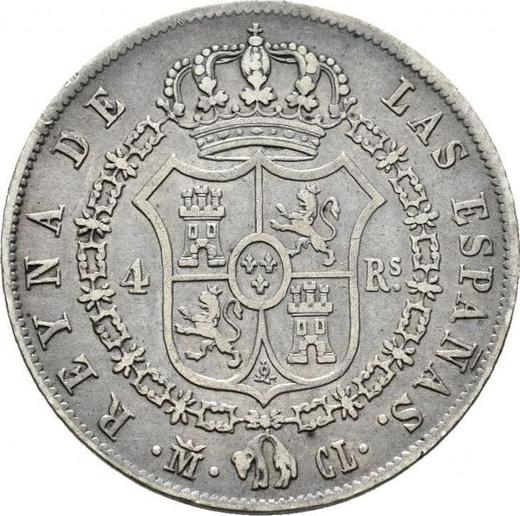 Rewers monety - 4 reales 1848 M CL "Typ 1834-1849" - cena srebrnej monety - Hiszpania, Izabela II