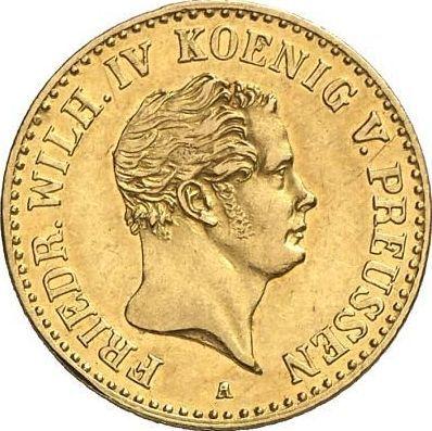 Аверс монеты - 1/2 фридрихсдора 1843 года A - цена золотой монеты - Пруссия, Фридрих Вильгельм IV