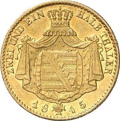 Reverso 2 1/2 táleros 1845 F - valor de la moneda de oro - Sajonia, Federico Augusto II