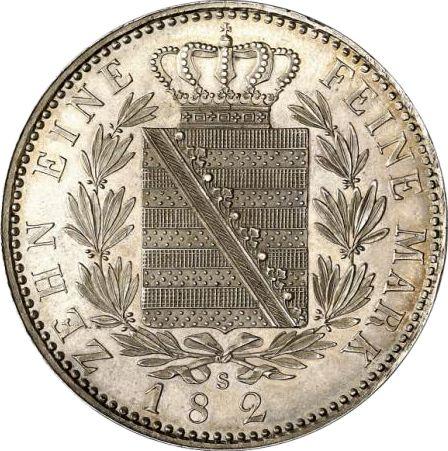 Rewers monety - Próba Talar 182 S - cena srebrnej monety - Saksonia-Albertyna, Antoni