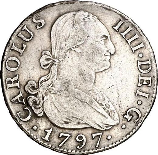 Avers 2 Reales 1797 M MF - Silbermünze Wert - Spanien, Karl IV