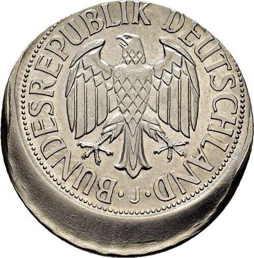 Reverso 2 marcos 1951 Desplazamiento del sello - valor de la moneda  - Alemania, RFA