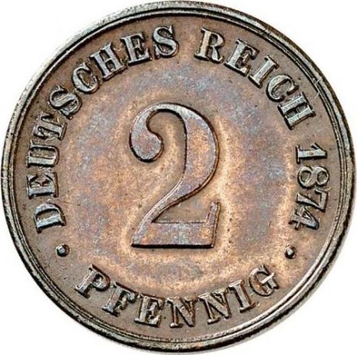 Anverso 2 Pfennige 1874 B "Tipo 1873-1877" - valor de la moneda  - Alemania, Imperio alemán