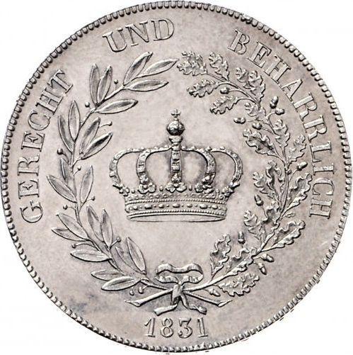 Реверс монеты - Талер 1831 года - цена серебряной монеты - Бавария, Людвиг I