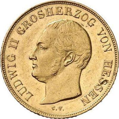 Аверс монеты - 10 гульденов 1841 года C.V.  H.R. - цена золотой монеты - Гессен-Дармштадт, Людвиг II