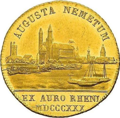 Реверс монеты - Дукат 1830 года - цена золотой монеты - Бавария, Людвиг I