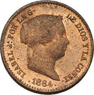 Avers 10 Centimos de Real 1864 - Münze Wert - Spanien, Isabella II