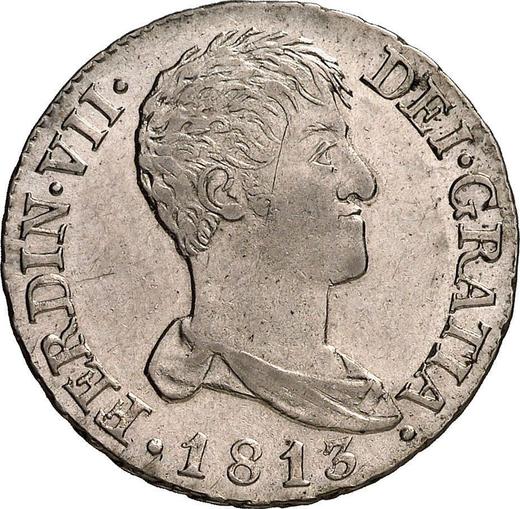 Anverso 2 reales 1813 M IG "Tipo 1812-1814" - valor de la moneda de plata - España, Fernando VII