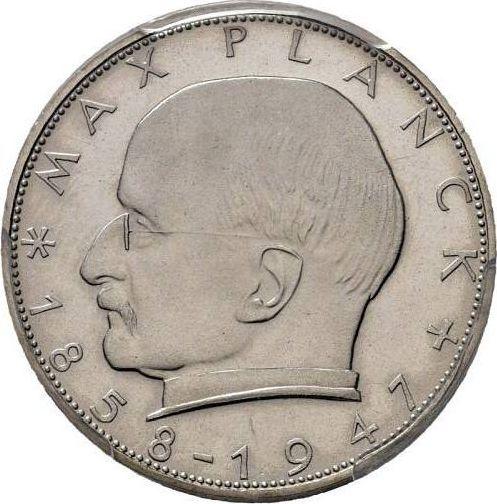 Аверс монеты - 2 марки 1966 года G "Планк" - цена  монеты - Германия, ФРГ