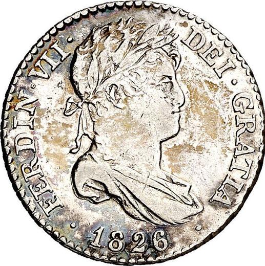 Awers monety - 1 real 1826 M AJ - cena srebrnej monety - Hiszpania, Ferdynand VII
