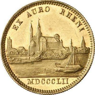 Rewers monety - Dukat MDCCCLII (1852) - cena złotej monety - Bawaria, Maksymilian II