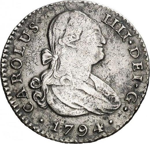 Obverse 1 Real 1794 S CN - Silver Coin Value - Spain, Charles IV