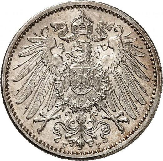 Rewers monety - 1 marka 1910 F "Typ 1891-1916" - cena srebrnej monety - Niemcy, Cesarstwo Niemieckie