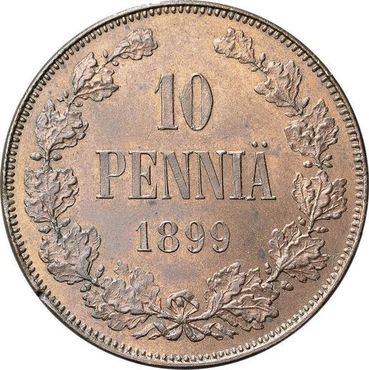 Реверс монеты - 10 пенни 1899 года - цена  монеты - Финляндия, Великое княжество