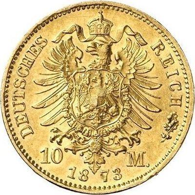 Reverso 10 marcos 1873 B "Prusia" - valor de la moneda de oro - Alemania, Imperio alemán