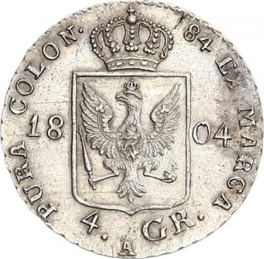 Reverso 4 groschen 1804 A "Silesia" - valor de la moneda de plata - Prusia, Federico Guillermo III