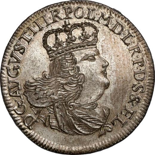 Anverso Szostak (6 groszy) 1762 ICS "de Elbląg" - valor de la moneda de plata - Polonia, Augusto III