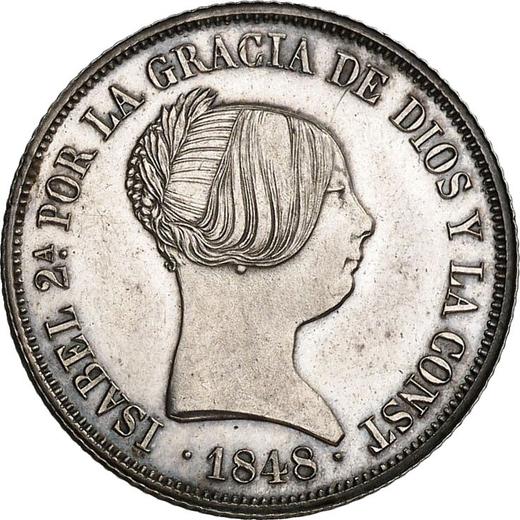 Avers 4 Reales 1848 M DG "Typ 1848-1855" - Silbermünze Wert - Spanien, Isabella II
