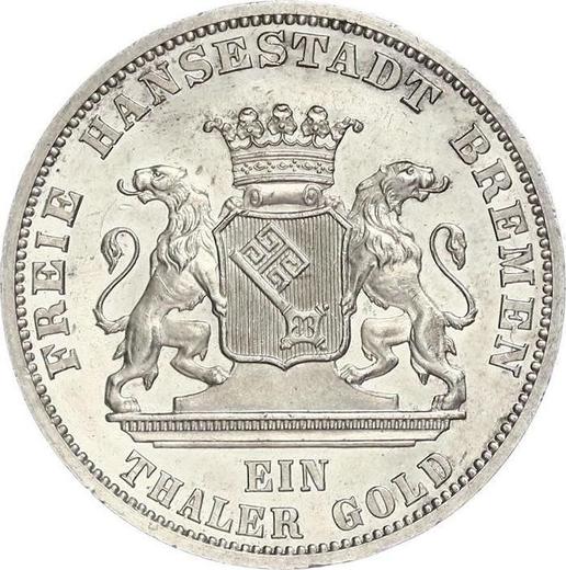 Аверс монеты - Талер 1871 года B "Победа над Францией" - цена серебряной монеты - Бремен, Вольный ганзейский город