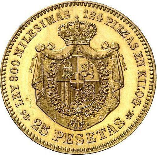Reverse 25 Pesetas 1871 SDM - Spain, Amadeo I