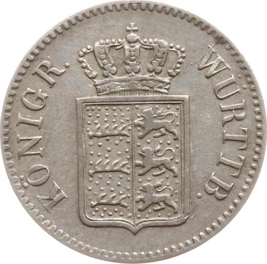 Anverso 3 kreuzers 1845 - valor de la moneda de plata - Wurtemberg, Guillermo I de Wurtemberg 