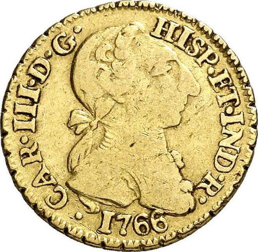 Аверс монеты - 1 эскудо 1766 года Mo MF - цена золотой монеты - Мексика, Карл III