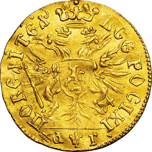 Rewers monety - Czerwoniec (dukat) ҂АΨΓ (1703) Głowa mniejsza "ПОВЕЛИТЕЛЬ" - cena złotej monety - Rosja, Piotr I Wielki