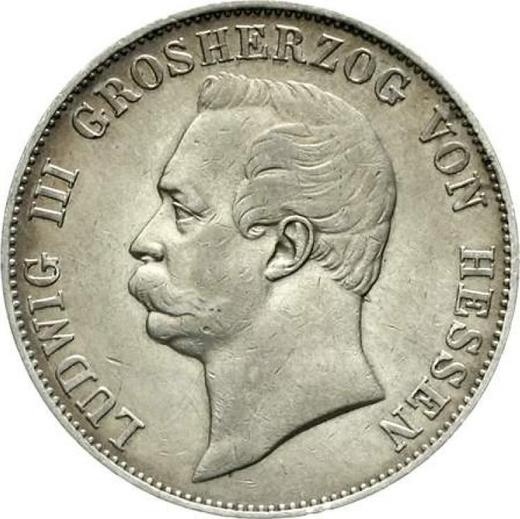 Аверс монеты - Талер 1867 года - цена серебряной монеты - Гессен-Дармштадт, Людвиг III