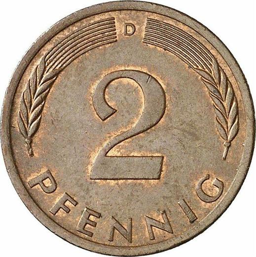 Аверс монеты - 2 пфеннига 1971 года D - цена  монеты - Германия, ФРГ