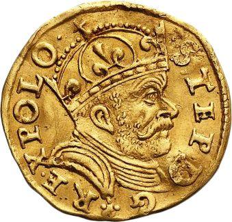 Аверс монеты - Дукат 1586 года - цена золотой монеты - Польша, Стефан Баторий