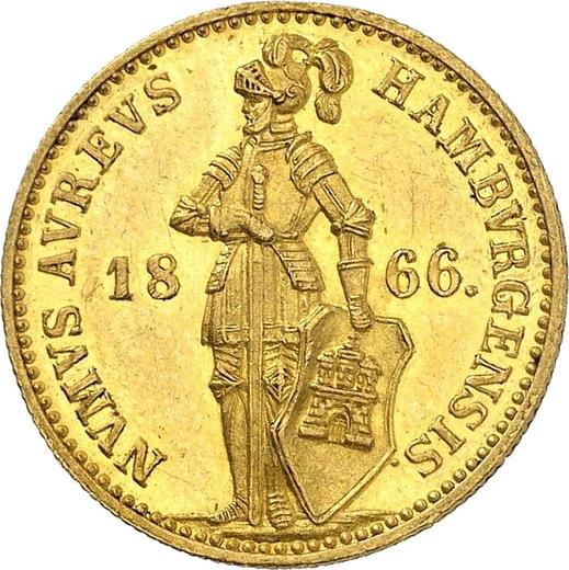 Аверс монеты - Дукат 1866 года - цена  монеты - Гамбург, Вольный город