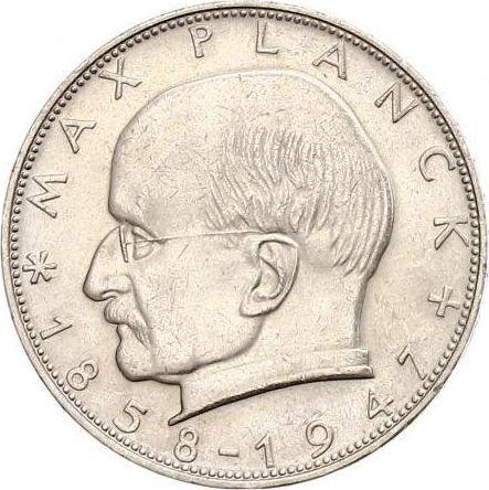Аверс монеты - 2 марки 1962 года D "Планк" - цена  монеты - Германия, ФРГ