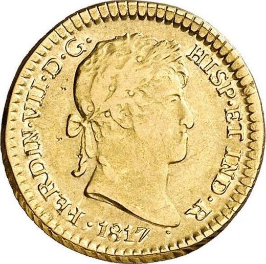 Аверс монеты - 1 эскудо 1817 года JP - цена золотой монеты - Перу, Фердинанд VII