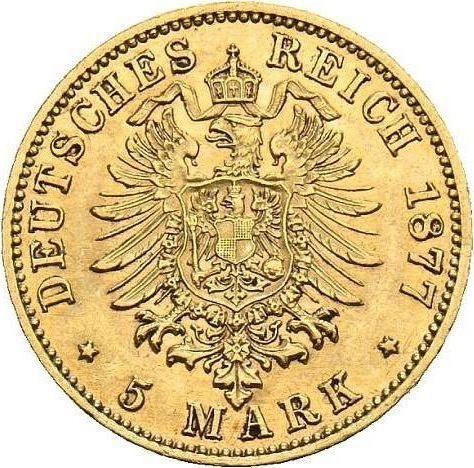 Реверс монеты - 5 марок 1877 года C "Пруссия" - цена золотой монеты - Германия, Германская Империя