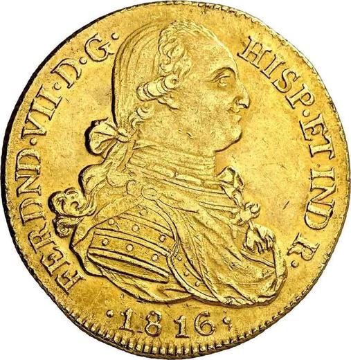 Аверс монеты - 8 эскудо 1816 года NR JF - цена золотой монеты - Колумбия, Фердинанд VII