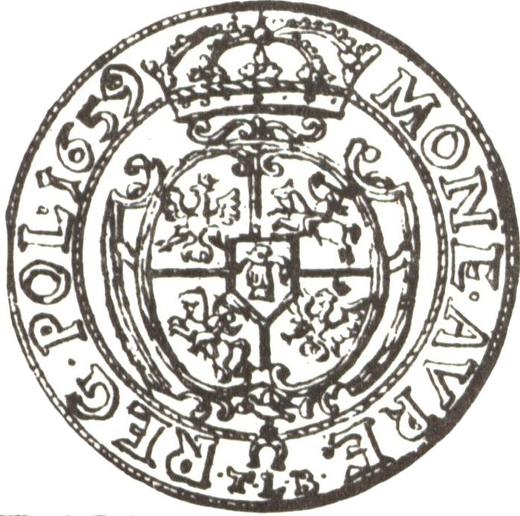 Реверс монеты - 2 дуката 1659 года TLB "Тип 1651-1659" - цена золотой монеты - Польша, Ян II Казимир