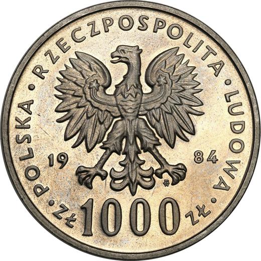Аверс монеты - Пробные 1000 злотых 1984 года MW "40 лет Польской Народной Республики" Никель - цена  монеты - Польша, Народная Республика