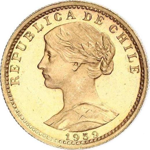 Awers monety - 20 peso 1959 So - cena złotej monety - Chile, Republika (Po denominacji)