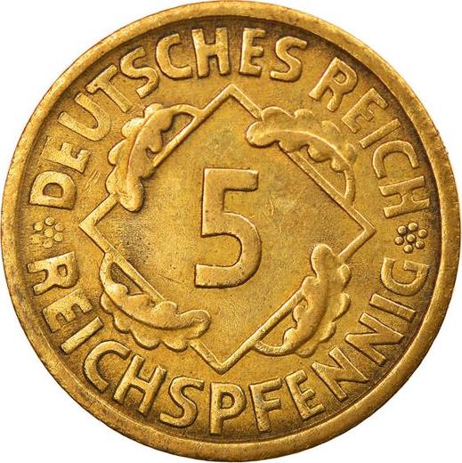 Anverso 5 Reichspfennigs 1924 A - valor de la moneda  - Alemania, República de Weimar