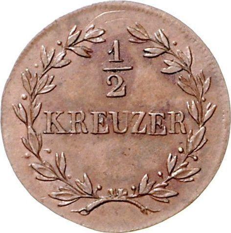 Reverso Medio kreuzer 1823 - valor de la moneda  - Baden, Luis I