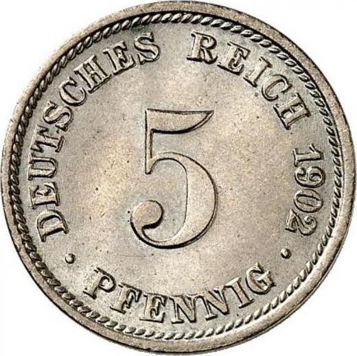 Anverso 5 Pfennige 1902 D "Tipo 1890-1915" - valor de la moneda  - Alemania, Imperio alemán