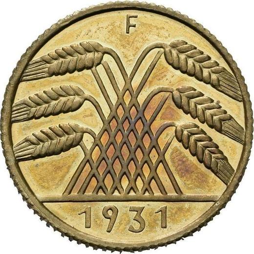 Reverse 10 Reichspfennig 1931 F -  Coin Value - Germany, Weimar Republic