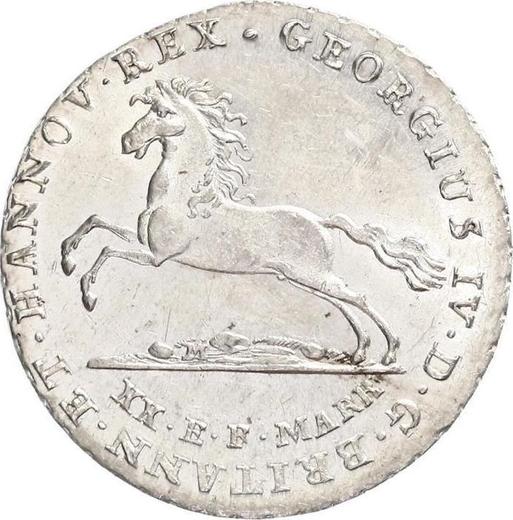 Awers monety - 16 gute groschen 1826 - cena srebrnej monety - Hanower, Jerzy IV
