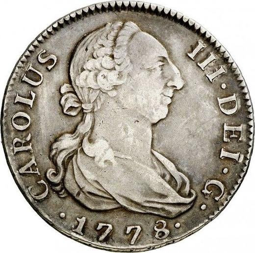 Аверс монеты - 4 реала 1778 года M PJ - цена серебряной монеты - Испания, Карл III