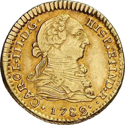 Аверс монеты - 1 эскудо 1782 года PTS PR - цена золотой монеты - Боливия, Карл III