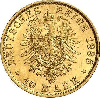 Реверс монеты - 10 марок 1888 года J "Гамбург" - цена золотой монеты - Германия, Германская Империя
